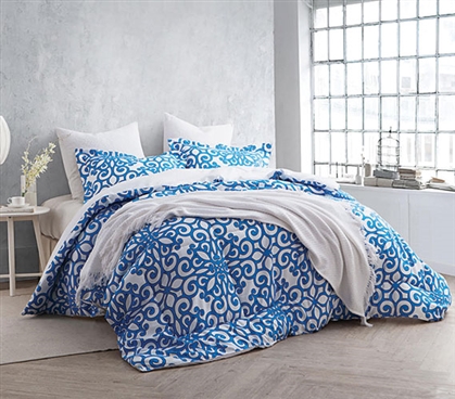 College Bedding Essentials - Crystalline Blue Twin XL Comforter Set - College Ave