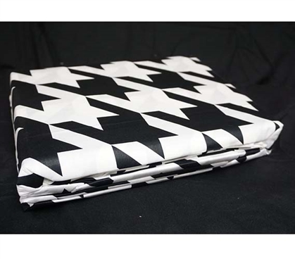 Houndstooth Black and White Twin XL Sheet Set Dorm Bedding Twin XL