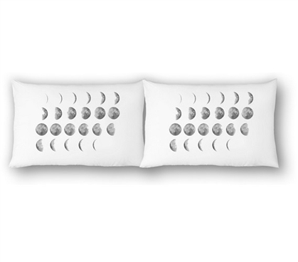 College Pillowcases - Moon Phases (2-Pack) Dorm Room Decorations Dorm Bedding