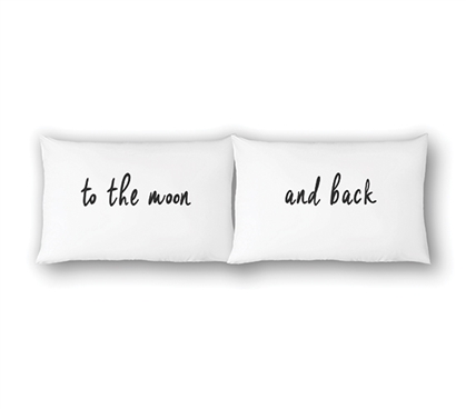 College Pillowcases - To The Moon And Back (2-Pack) Dorm Essentials Dorm Room Decor Twin XL Bedding