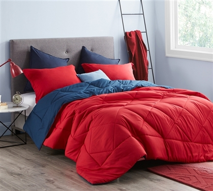 Cherry Red/Nightfall Navy Full Comforter