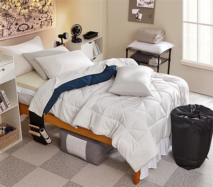 Affordable Dorm Items Reversible College Comforter Cheap College Stuff for Freshmen Checklist