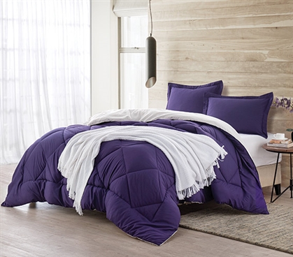 Purple Reign/Jet Stream Reversible Twin XL Comforter Dorm Bedding Twin XL Bedding