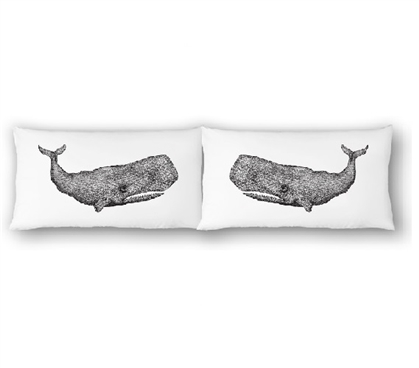 College Pillowcases - Whales (Set of 2) Cool Dorm Room Ideas