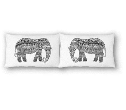 College Pillowcases - Elephants (Set of 2) Cool Dorm Room Ideas