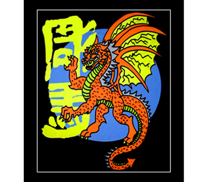 Chinese Dragon & Character Blacklight Wall Tapestry