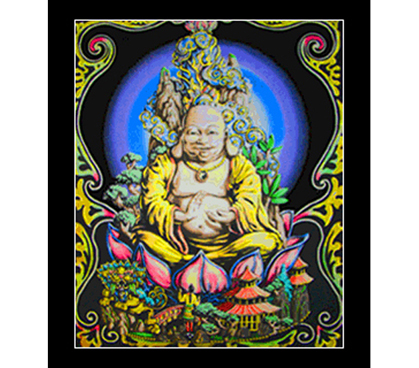 Buddha Meditating Blacklight Wall Tapestry