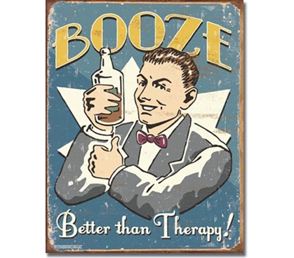 Tin Sign Dorm Room Decor funny dorm room decoration about the benefits of drinking on your psychology.