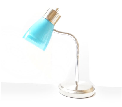 Use It All Four Years - Gooseneck College Desk Lamp - Aqua - Needed For Studying