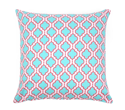 Chelsea Aqua Dorm Throw Pillow Cover