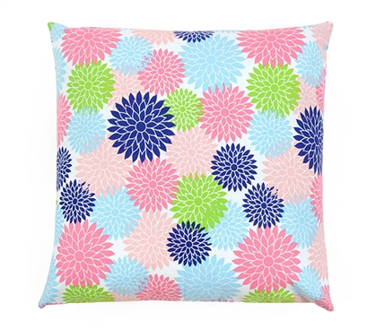 Floral Pop Multi-Color Dorm Throw Pillow Cover
