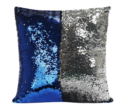 Shimmer Sequin Throw Pillow Blue Dorm Bedding