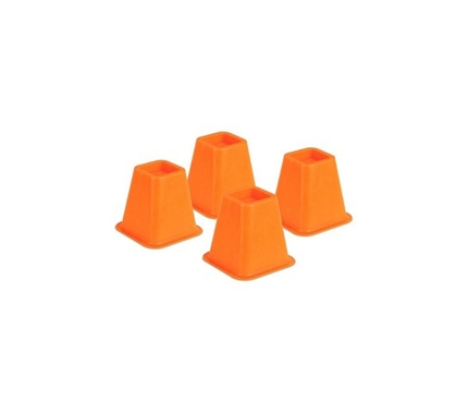 Provides More Storage - Colored Bed Risers - Orange - Adds Space To Dorm Room