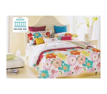 Twin XL Comforter Set - College Ave Dorm Bedding - Colorful Comforter And Sham