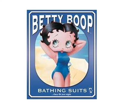 Best Wall Decor For College - Betty Boop Bathing Suit Tin Sign - Decor For Dorms