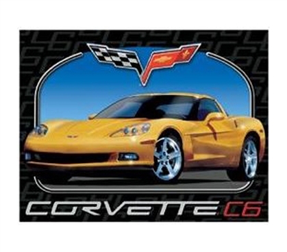 Dorm Decorations - Corvette C6 Tin Sign - Cool Tin Signs For College