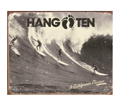 College Decor Items - Hang Ten Tin Sign - Decorate Your Dorm