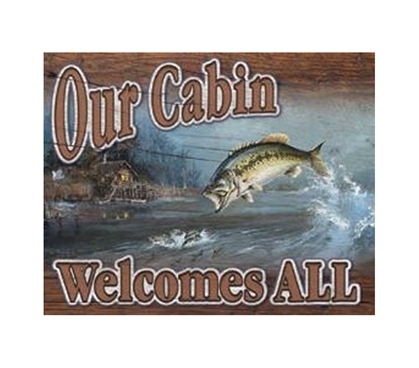 Must-Haves For Dorm - Our Cabin Tin Sign - Decorate With Tin Signs