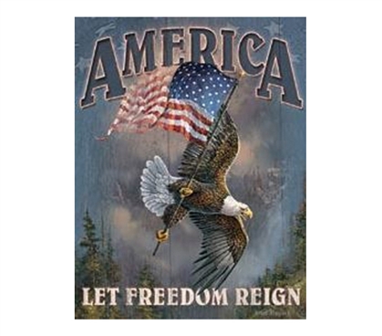 Shop For College - Let Freedom Reign Tin Sign - Decor For Dorms