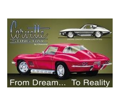 Decorate Your Dorm - Dream Corvette Tin Sign - Great Supplies For Dorms