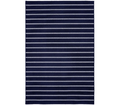 Classic Stripes College Rug - Navy Dorm Essentials Dorm Room Decorations