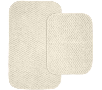 Pin Dot Bath Mat Set - Ivory (2 Piece Set) Dorm Necessities for Suite Style Dorm Rooms