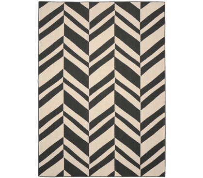 Arrow Dorm Rug - Gray and Ivory 5' x 7' Dorm Area Rug Dorm Room Decorations