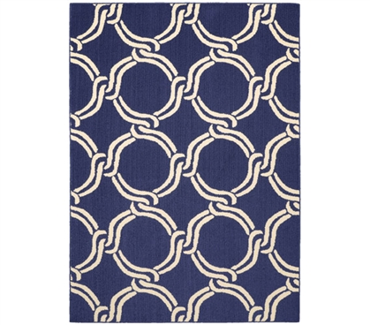 Rope Dorm Rug - Indigo and Ivory - 5' x 7' College Supplies Dorm Room Decorations Dorm Room Decor