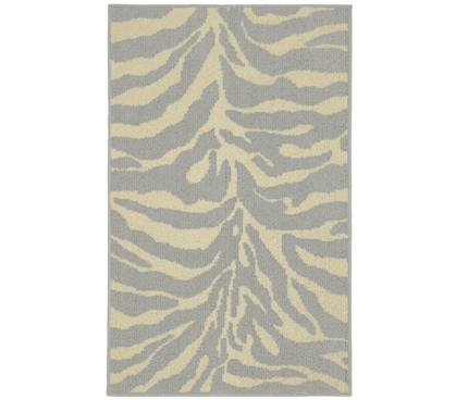 Safari Dorm Rug - Silver and Ivory