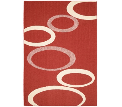 Soho Dorm Rug - Crimson and Ivory - 5' x 7'