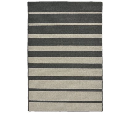 Stair Steps College Rug - Gray and Silver - 5' x 7.5'