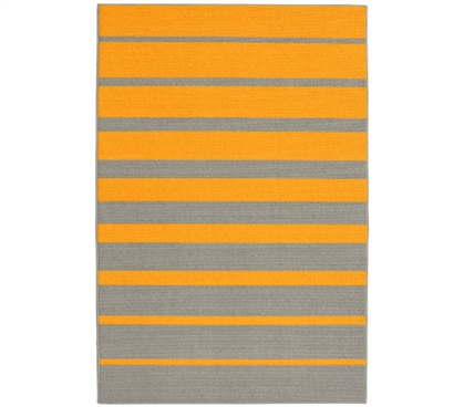 Stair Steps College Rug - Yellow and Silver - 5' x 7.5'