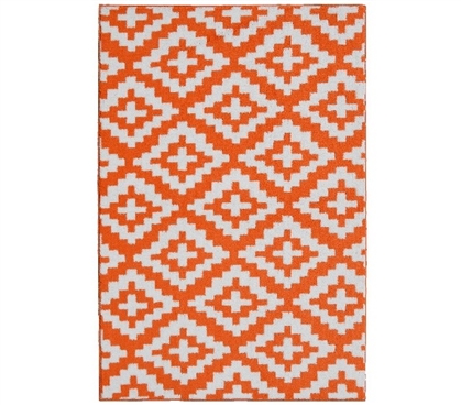 Southwest College Rug - Orange and White Dorm Essentials Dorm Room Decor