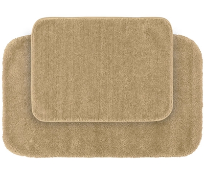 Classic Bath Mat Set - Beige (2 Piece Set) Dorm Essentials Dorm Necessities Dorm Room Decor