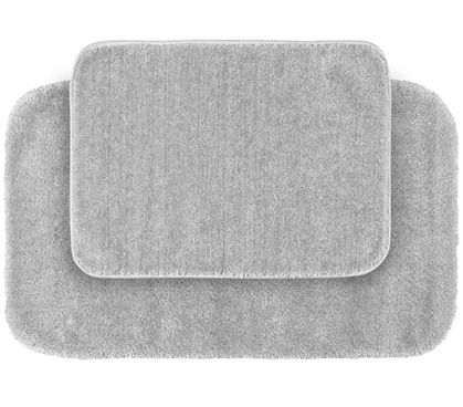 Classic Bath Mat Set - Platinum (2 Piece Set) Dorm Essentials Dorm Room Decor Suite Style Dorm Bathrooms