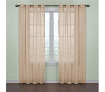 Repels Scents - Fresh Scent College Curtains - Tan - Great Dorm Decorations