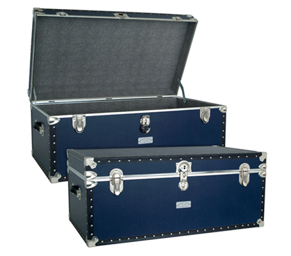 USA Made Oversized Steamer Trunk - Navy