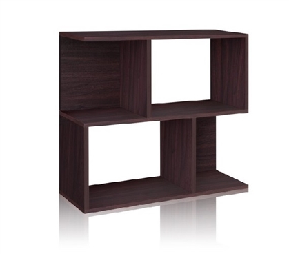 Double Stack Bookshelf Espresso- Way Basics Dorm - Great Bookcase For College