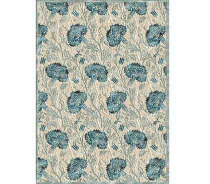 Dorm Room Decorations Kaylee Dorm Rug - Cream and Blue