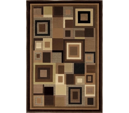 Crafty Contemporary Design - Chocolate Squares Dorm Rug