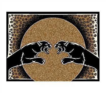 Classic Growling Panther Face-Off Dorm Room Rug College Dorm Essentials