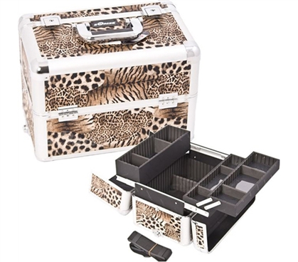 College Girl Cosmetic Case - Leopard Brown Case - Great For Cosmetics