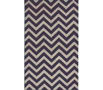 Decorate Your Dorm - Arctic Chevron Rug - Black And Silver