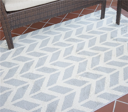 Broken Arrow Rug - Silver & Ivory