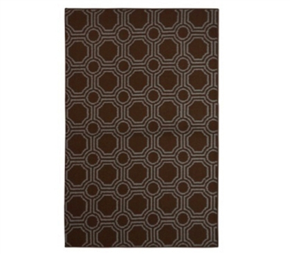 Rugs For Dorms - Mosaic Circle College Rug - Mocha and Seafoam - Decorate Your Dorm