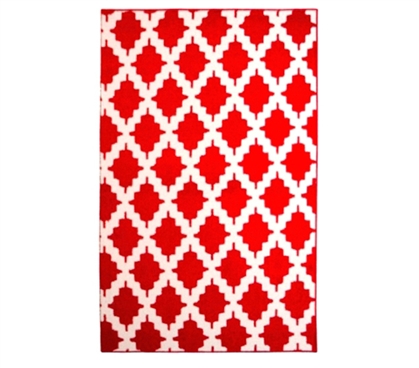 Shop For Dorm Stuff - Trella Stitch Dorm Rug - Red and White - Best Supply For College Students