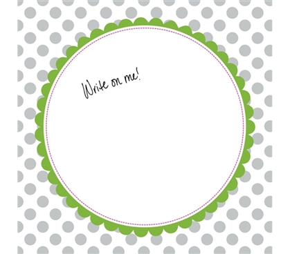 Decorations for Dorms - Canvas Kudos - Signable Wall Canvas - Scallop Circle Gray And Light Green