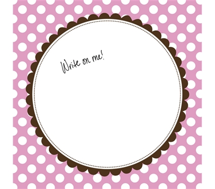 Cute College Supplies - Canvas Kudos - Signable Wall Canvas - Scallop Circle Light Pink And Brown