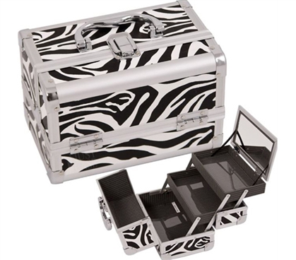 College Girl Cosmetic Case - Zebra Case With Mirror Dorm Essentials