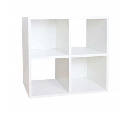 Cool Items For Dorms - Quad Shelf Organizer White - Way Basics Dorm - Dorm Organization Essentials